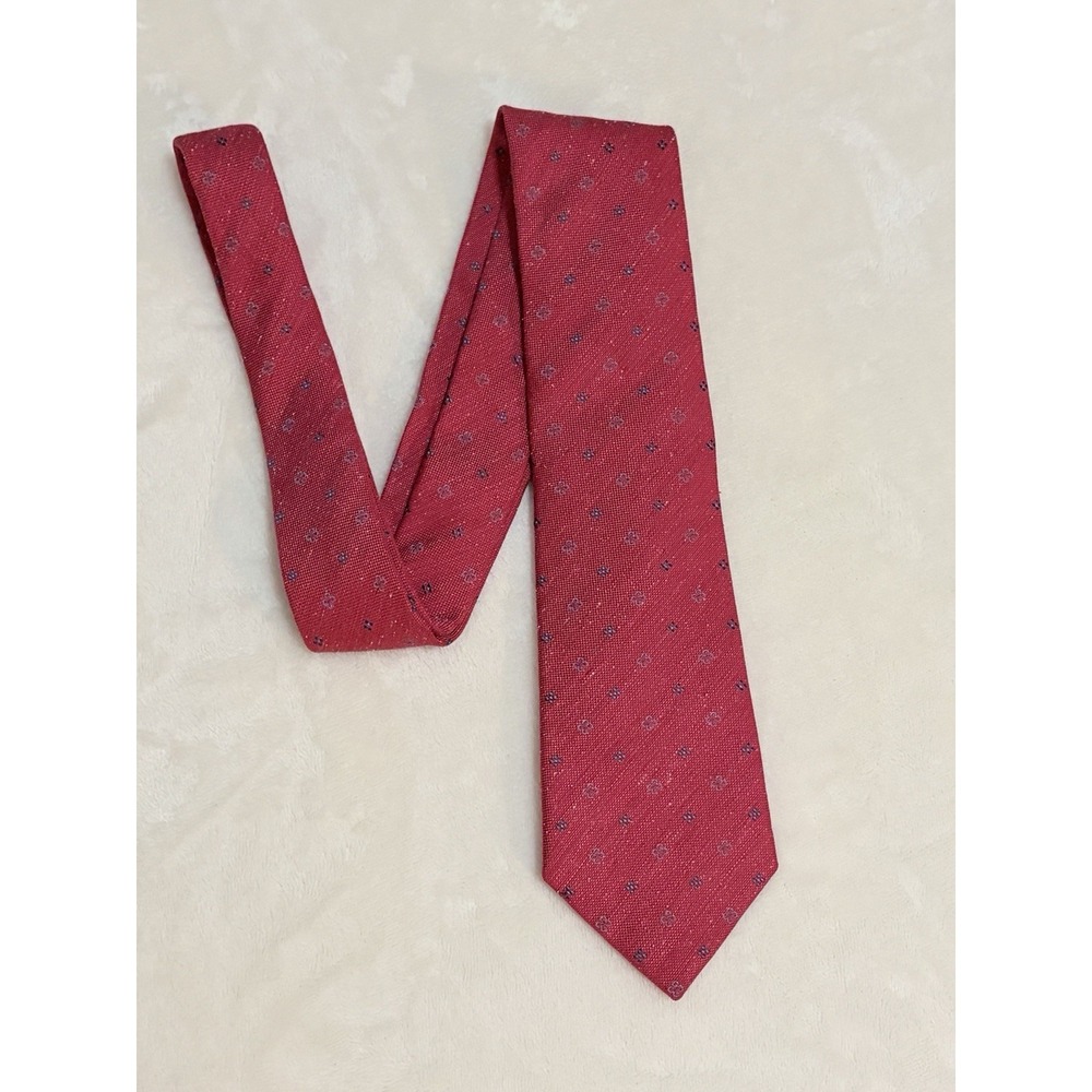 NWOT ISAIA Napoli Luxury 7 Fold Woven Silk / Linen Micro Geometric Floral Motif